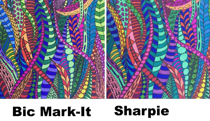 Bic Mark-It Markers and Sharpie Markers Comparison - 2 Old 2 Color