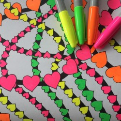 combine neon and black markers adult coloring book coloring tips