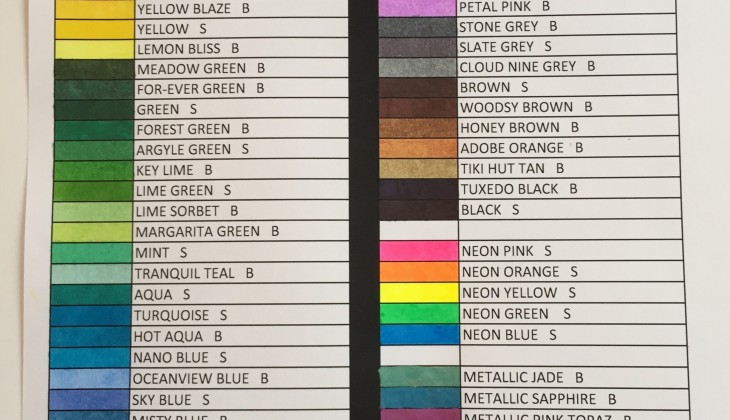 Color Chart for Bic Mark-It and Sharpie Markers